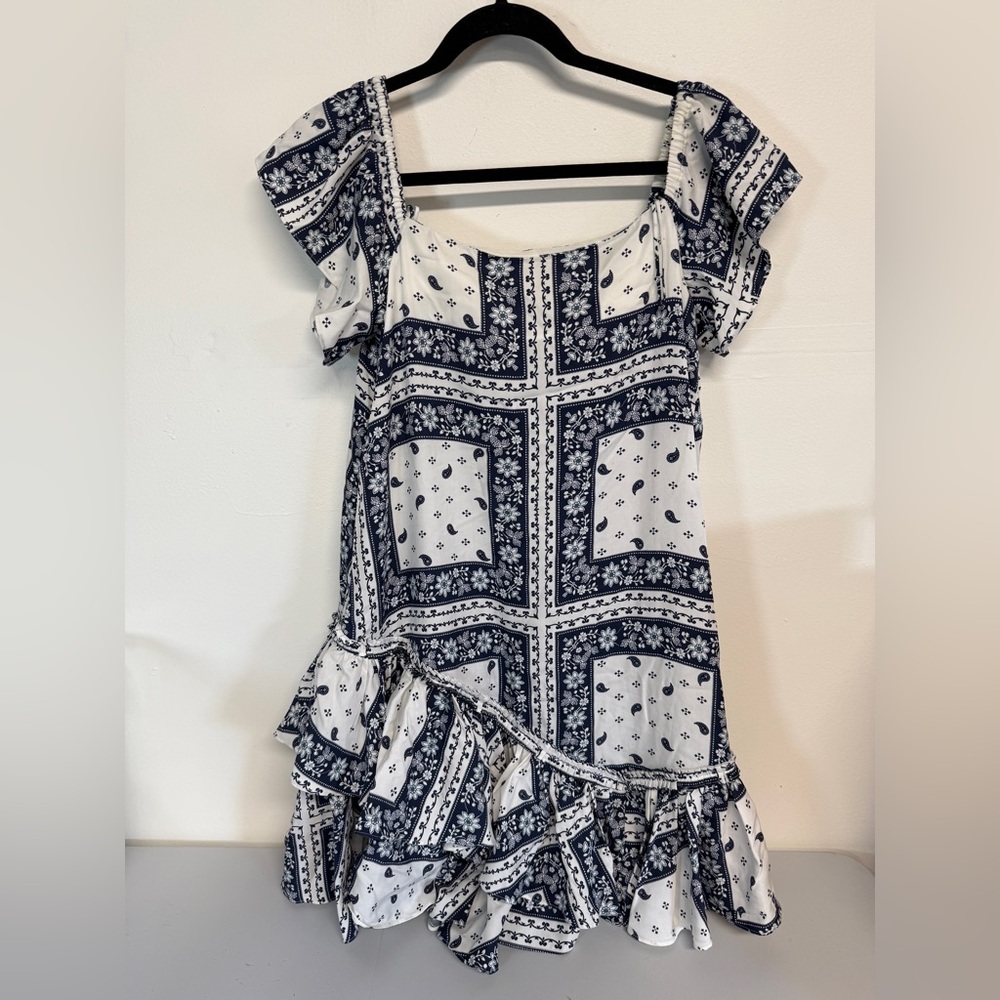 cinq a sept womens midi dress Navy Ivory Size 10 - Picture 2 of 4